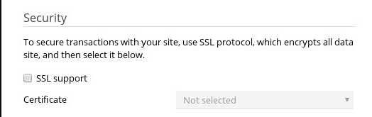 选中SSL support复选框